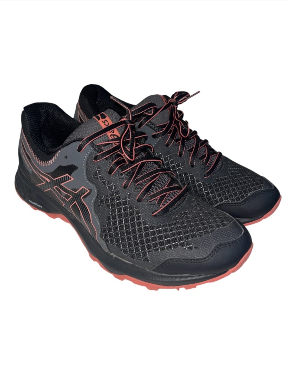 Asics Women US 10 Gel-Sonoma 4 Black/Sun Coral Graphite Dark Grey Running Shoes